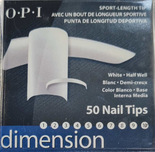 OPI NAIL TIPS - DIMENSION WHITE - Half-well - Size 1 - 50 tips